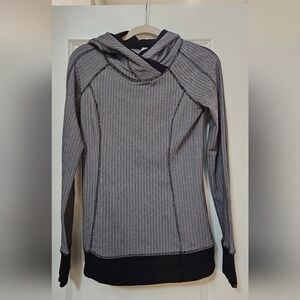 Lululemon Herringbone Scuba Hoodie Jacket Black White Size 4